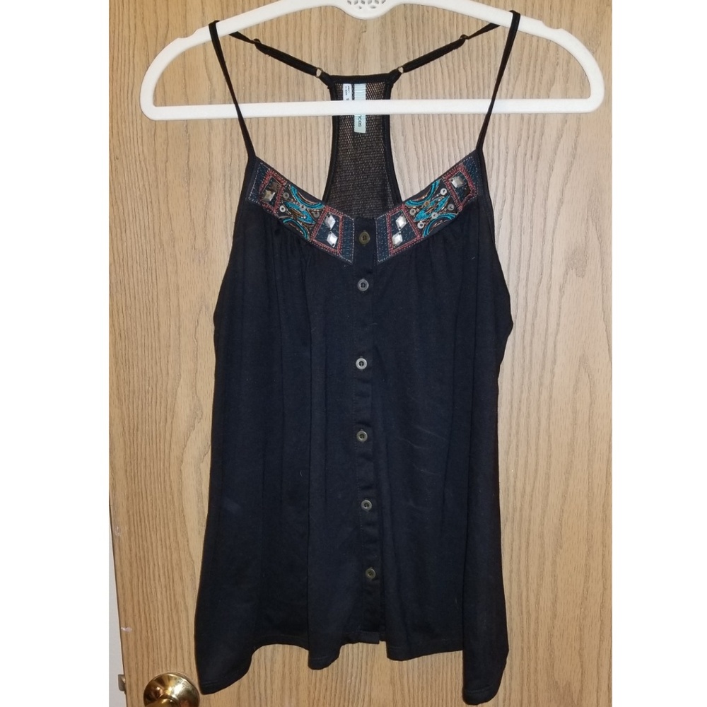 Maurices Black Flowy Camisole - Small - Y Back